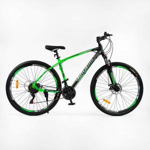 Велосипед СORSO 29/29784 Atlantis Sport Двоколісний/Чорно-Зелений/рама Алюміній "19"/Shimano 21-SP