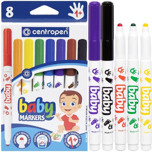 Фломастери 8 кольорів Baby 8660/08 в коробці