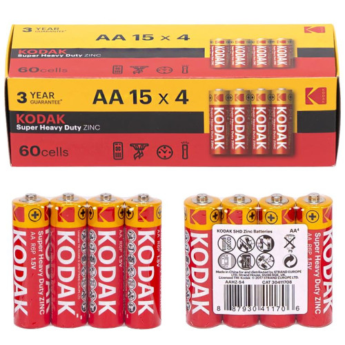 Батарейки Kodak СОЛЬОВІ Пальчикові R-6 кор-ка (60шт/уп)