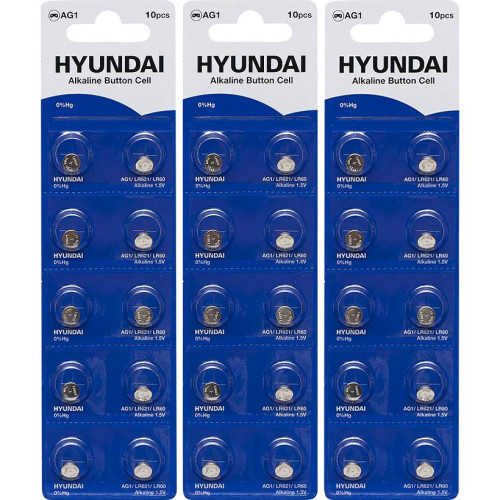 Батарейки Hyundai Таблетка АG-1 Лист 10в1