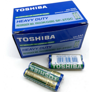 Батарейки TOSHIBA СОЛЬОВІ Мініпальчик R-3 кор-ка (40шт/уп) СИНЯЯ China