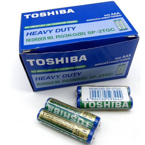 Батарейки TOSHIBA СОЛЬОВІ Мініпальчик R-3 кор-ка (40шт/уп) СИНЯЯ China