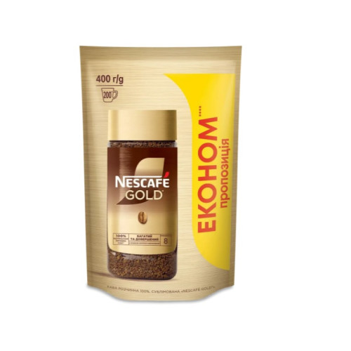 Кава розчинна Nescafe Gold, 400 г (сублімована, у пачці)