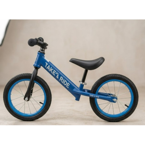 Біговел Теke&Ride 14 № 222 СИНІЙ гумові колеса,руль спорт