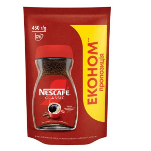 Кава розчинна Nescafe Classic, 450 г (сублімована, у пачці)