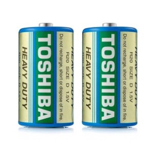Батарейки TOSHIBA СОЛЬОВІ Бочка R-20 спайка 2в1 Синя