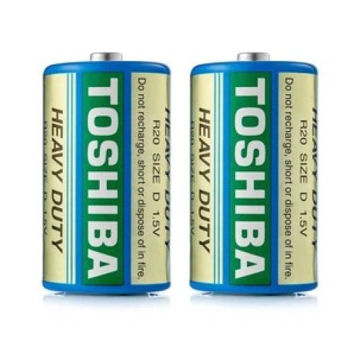 Батарейки TOSHIBA СОЛЬОВІ Бочка R-20 спайка 2в1 Синя
