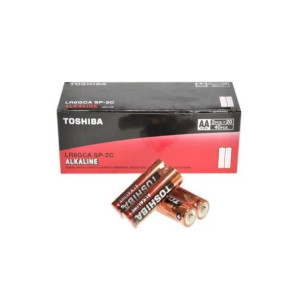 Батарейки TOSHIBA ALKALINE Пальчикові LR-06 спайка 2в1 (40шт/уп)