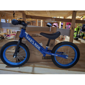 Біговел Теke&Ride 14 № 222 СИНІЙ гумові колеса,руль спорт