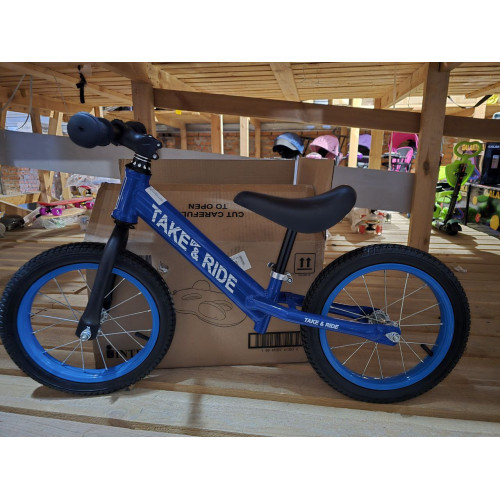Біговел Теke&Ride 14 № 222 СИНІЙ гумові колеса,руль спорт