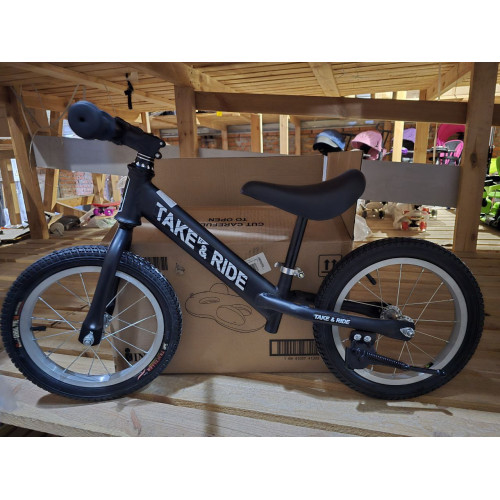 Біговел Теke&Ride 14 № 222 ЧОРНИЙ гумові колеса,руль спорт